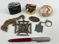 All seven collectible items laid out