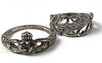 Both sterling silver rings side by side
