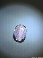 Top view showing overall faceted cushion shape and colour zoning