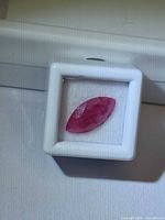 Ruby in white gem display box