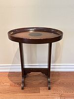 Full view front of oval side table