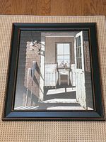 Full front view of framed beach house art print