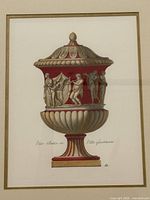 Close view of lithograph showing urn detail