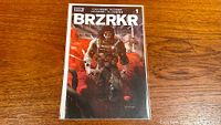Front view of bagged BRZRKR #1 comic