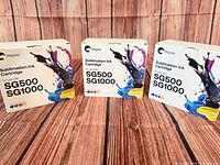 Three retail boxes labeled Hiipoo Sublimation Ink Cartridge for SG500 SG1000