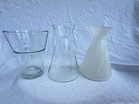 Front view of all three vases