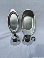 Full set showing two trays, creamer, sugar pot