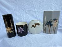 Front view of all four Otagiri vases