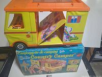 Full view of camper on top of box