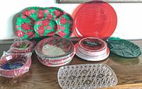 Group view of all plates and platters