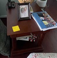 table with accessories in use
