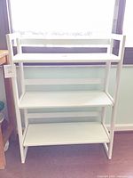 front view of white 3-shelf bookcase
