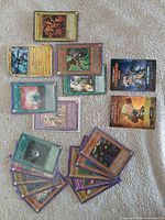 Overview of entire card lot laid out on surface