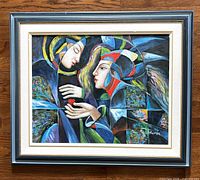 Framed oil painting showing full view with frame