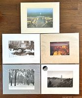 Group shot of all five matted photographs