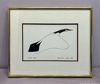 Framed lithograph showing full view with mat and frame