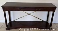 Front view of Ethan Allen console table