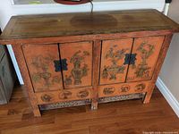 Front view of painted cabinet closed