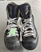 Front view of both skates showing size tag and laces