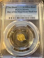Coin in PCGS slab showing label with grade and description
