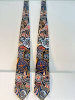 Full front view of both sides of tie showing police patch pattern