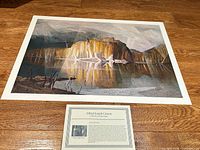 Full view of Casson lithograph with information card
