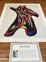 Full view of Don Chase Bear Spirit lithograph with artist information card