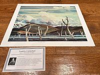 Full view of unframed print with bio card