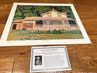Full view of unframed Summer House print with artist info card