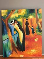 Front view of oil painting showing full artwork