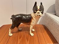 Full side view of ceramic Boston Terrier figurine
