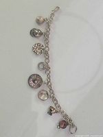 Full view of bracelet showing chain and seven charms