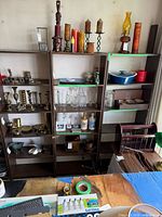 Front view of three matching bookcases side by side