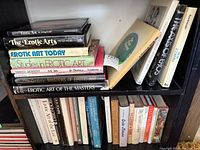 Shelf with two rows of erotic art books