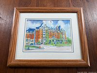 Frontal view of framed watercolour painting