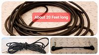 Coiled long cables and short patch cable displayed