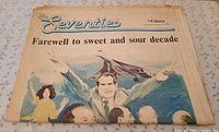 Front page showing headline and illustration