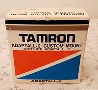 Front view of Tamron Adaptall-2 Custom Mount retail box