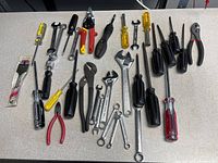 All tools laid out on tabletop