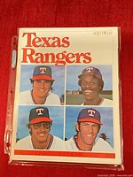 Front cover of 1977 Texas Rangers vs Toronto Blue Jays program in plastic sleeve