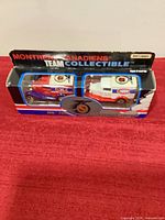 Front view of sealed Matchbox Montreal Canadiens Team Collectible box showing both die-cast Zamboni vehicles and packaging details