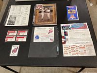 Lot overview showing all memorabilia items laid out
