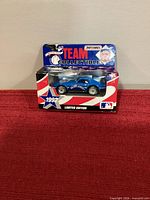 Front view of sealed Matchbox 1992 Blue Jays Corvette blister pack