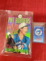 Front image showing signed Pat Borders MVP book with 1992 Blue Jays schedule