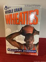 Front of 1994 Michael Jordan Wheaties cereal box showing graphics and condition