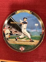 Front of porcelain plate depicting Ted Williams at bat