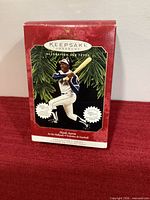 Front of ornament box showing Hank Aaron graphic and title