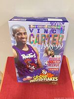 Front of Vince Carter limited edition cereal box
