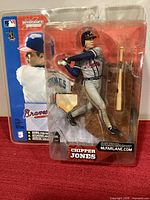 Front view of sealed Chipper Jones McFarlane Sportspicks figure in blister pack