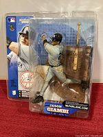 Front view of sealed Jason Giambi McFarlane SportsPicks figure in package
